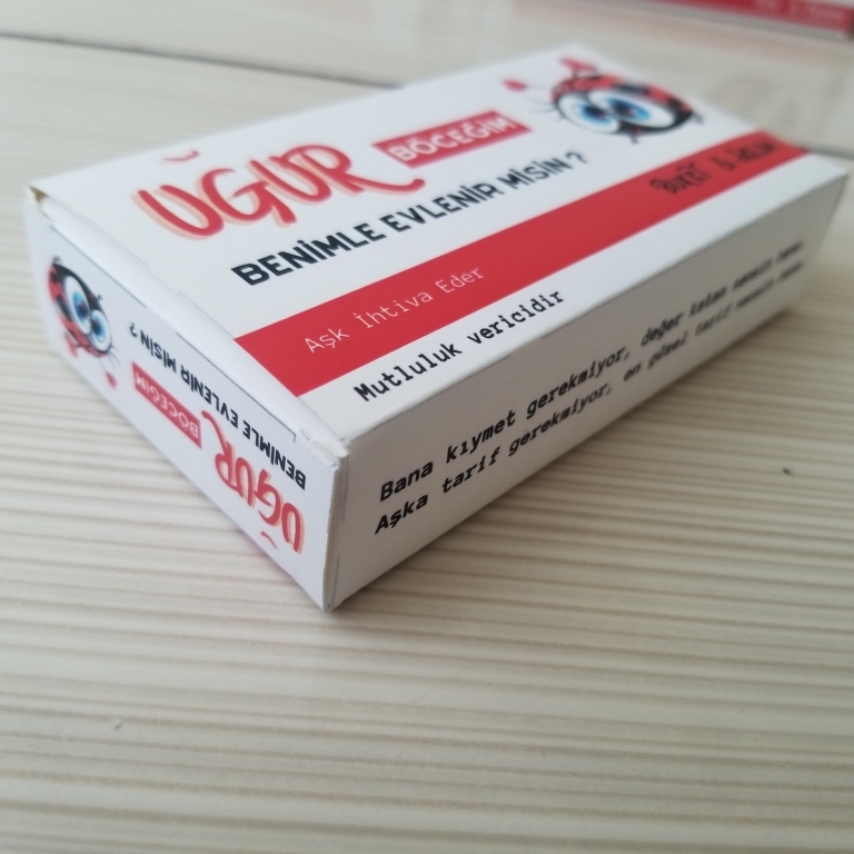 Uğur Böceğim ilaç kutusu davetiyesi